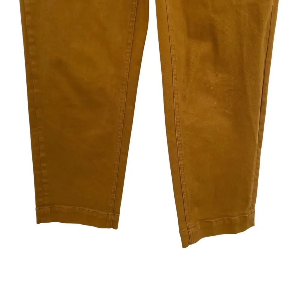 Everlane The Straight Leg Crop Pants Cotton Golden Brown Yellow Size 00‎